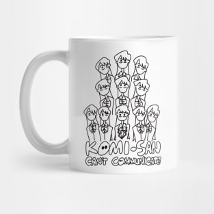 Komi Can't Communicate or Komi san wa komyushou desu anime characters in a black cute doodle Mug